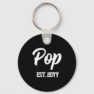 Pop est year gift new grandpa t shirt keychain
