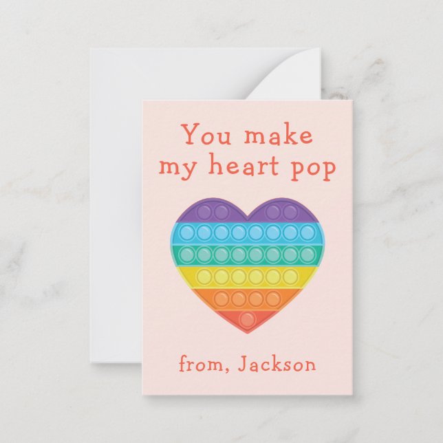 Pop fidget classe valentine carte rouge (Devant)