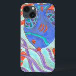Pop Fish iPhone 13 Case<br><div class="desc">Swim under the sea with this beautiful water coloured fish. This painting by Nancy Slocum captures the beautiful water life under seas. It captures the multi-coloured fish with surrounded by wild kelp as they swiftly swim through. Get your beautiful fishes today on your next Zazzle product.</div>