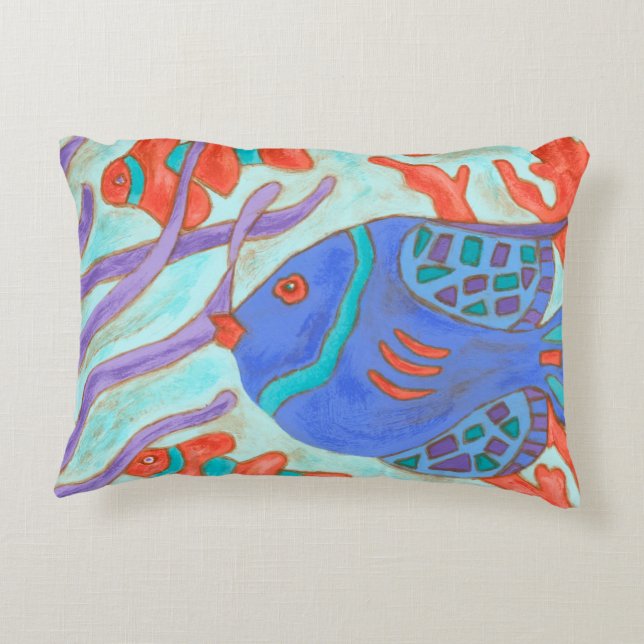 Pop Fish Decorative Pillow (Back)