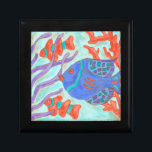 Pop Fish Gift Box<br><div class="desc">Swim under the sea with this beautiful water coloured fish. This painting by Nancy Slocum captures the beautiful water life under seas. It captures the multi-coloured fish with surrounded by wild kelp as they swiftly swim through. Get your beautiful fishes today on your next Zazzle product.</div>