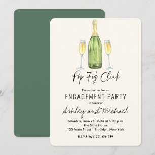Pop Fiz Champagne Engagement Party Invitation