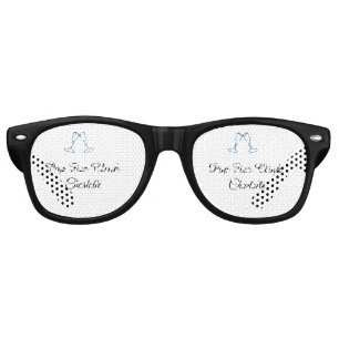 Pop fizz clink blue champagne bottle new year retro sunglasses