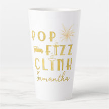 Pop Fizz Clink Gold Typograpy Modern New Years Eve