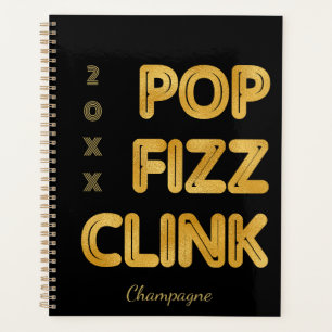 Pop Fizz Clink Modern Typography New Year's Eve Planner