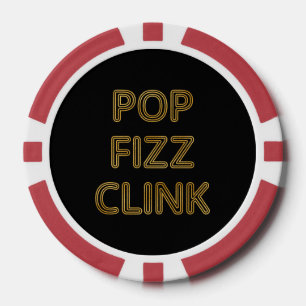 Pop Fizz Clink Modern Typography New Year's Eve Poker Chips