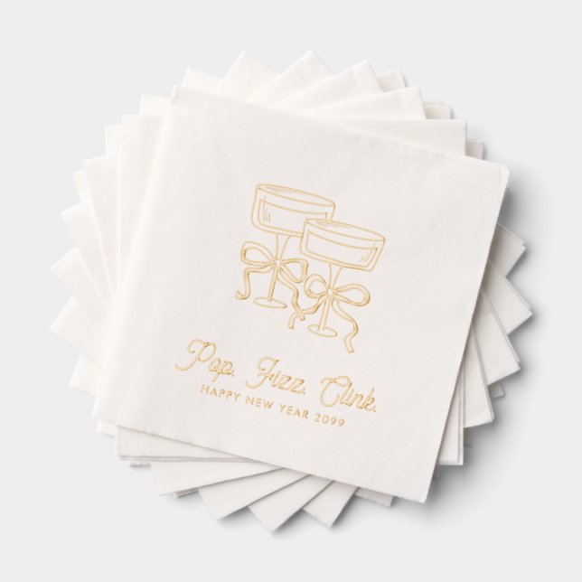 Pop Fizz Clink Personalized Happy New Year Napkins (Insitu (Stacked))