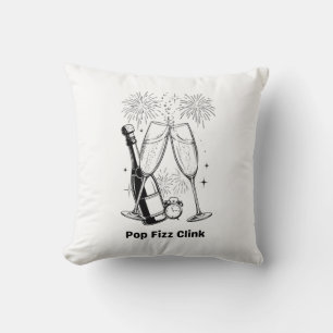 Pop Fizz Clink T-Shirt   Luxury New Year Throw Pillow