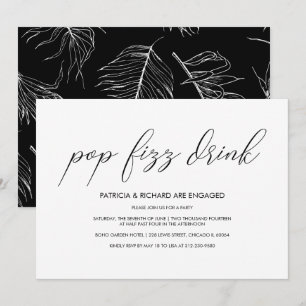 Pop Fizz Drink Minimalist Engagement Party Invitation