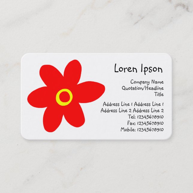 Pop Flower II Business Card (Front)
