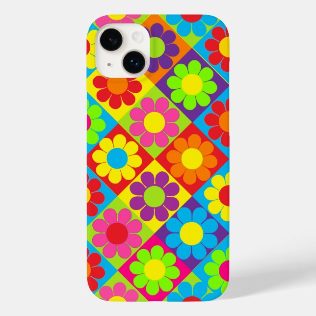 Pop Flower Power Squares Case-Mate iPhone Case (Back)