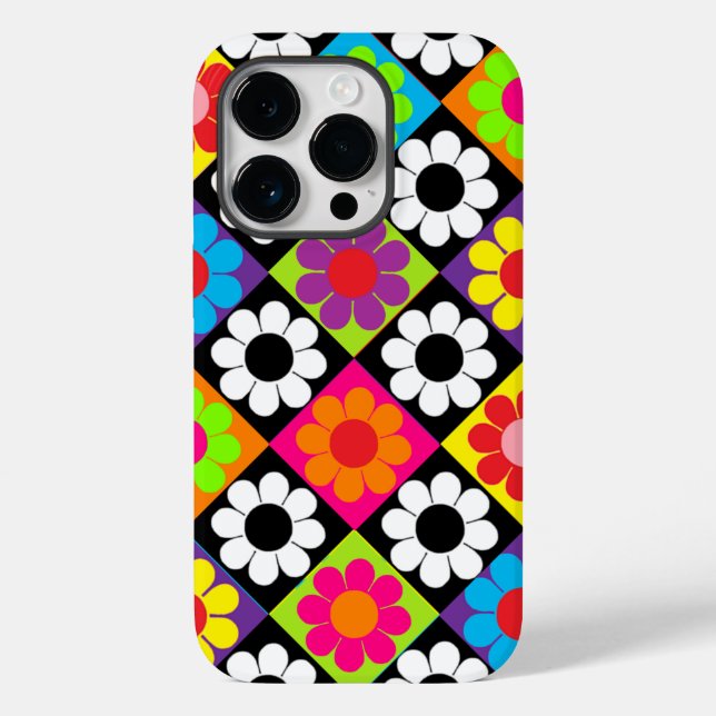 Pop Flower Power Squares Case-Mate iPhone Case (Back)