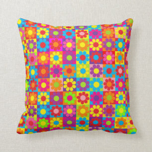Pop Flower Power Throw Pillow