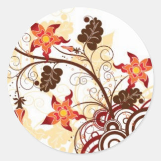 Pop Flowers Classic Round Sticker