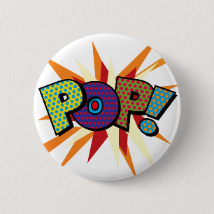 POP Fun Colourful Modern Typography 2 Inch Round Button