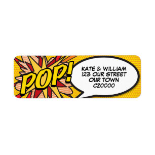 POP Fun Retro Comic Book Pop Art Address