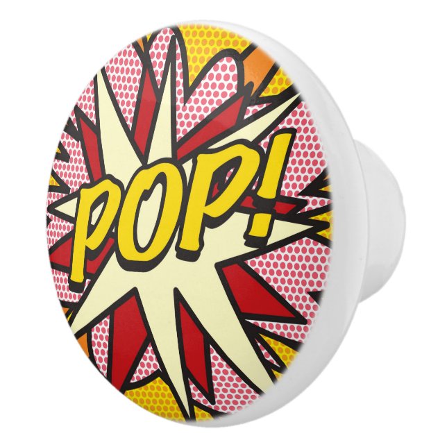 POP Fun Retro Comic Book Pop Art Ceramic Knob (Right)
