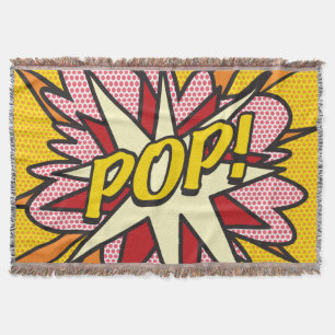 POP Fun Retro Comic Book Pop Art Throw Blanket