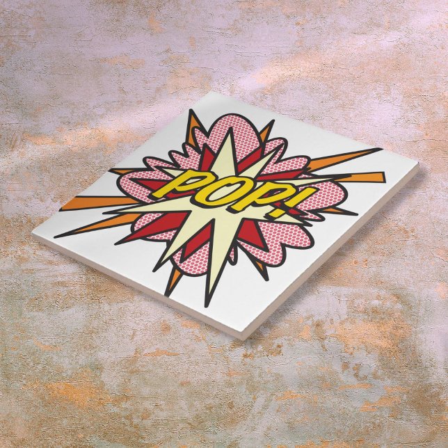 POP Fun Retro Comic Book Pop Art Tile (POP Fun Retro Comic Book Pop Art Ceramic Tile)