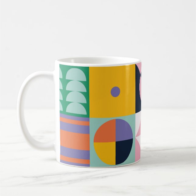 Pop Geometry Retro Mug – Colorful Mid-Century (Left)