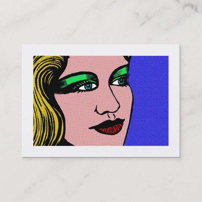 Pop Girl (bordered) Business Card (Front)
