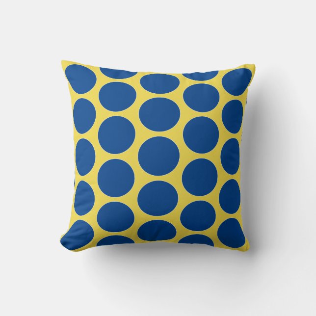 Pop Goes The Blue Dots Throw Pillow (Front)