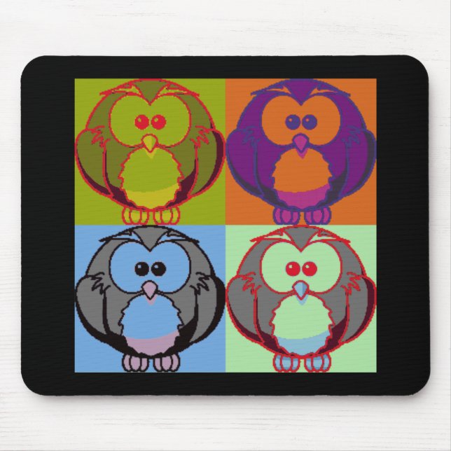 Pop Goes the Owl Mouse Pad (Front)
