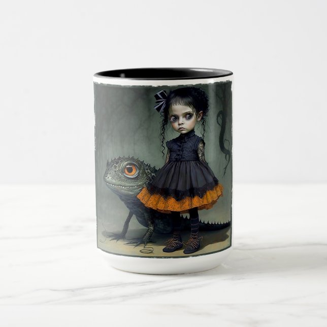Pop Goth Girl Big Eyes Mug (Centre)