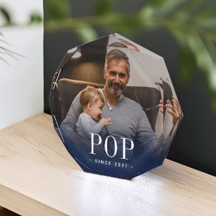 Pop Grandpa Year Established Photo Block