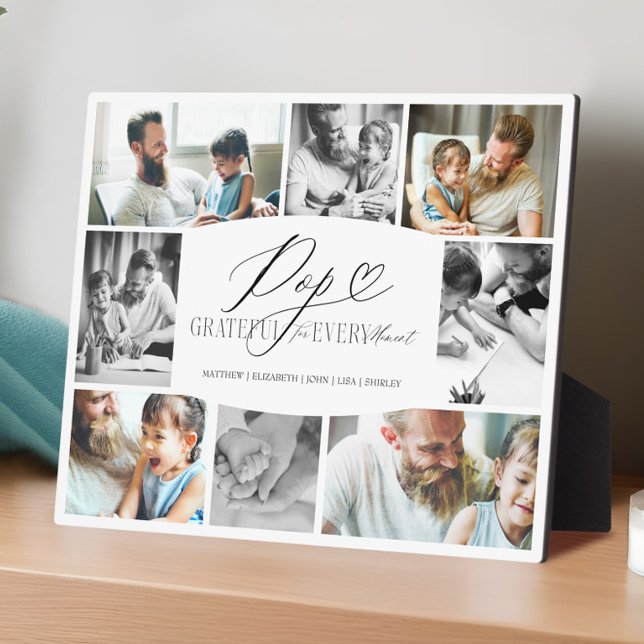 Pop Grateful for Every Moment Photo Collage Plaque (Pop Grateful for Every Moment Photo Collage Plaque)