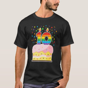 Pop It 10th Birthday cake Girls Boys 10th Years Ol T-Shirt