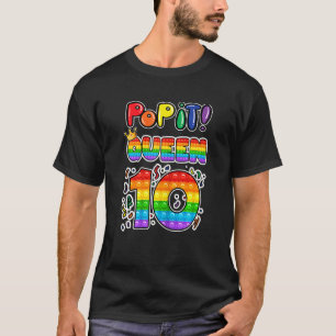 Pop It 10th Birthday Queen 10 Years Old Girl Fidge T-Shirt
