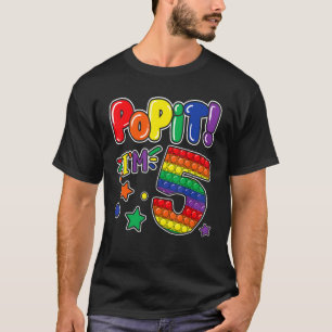 Pop It 5th Birthday Girls Boys 5 Years Old Fidget T-Shirt