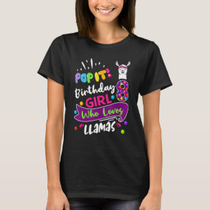 Pop It 8th Birthday Girl 8 Years Old Cute Alpaca L T-Shirt