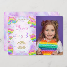 Pop it Anniversaire Photo Invitation