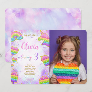 Pop it Anniversaire Photo Invitation