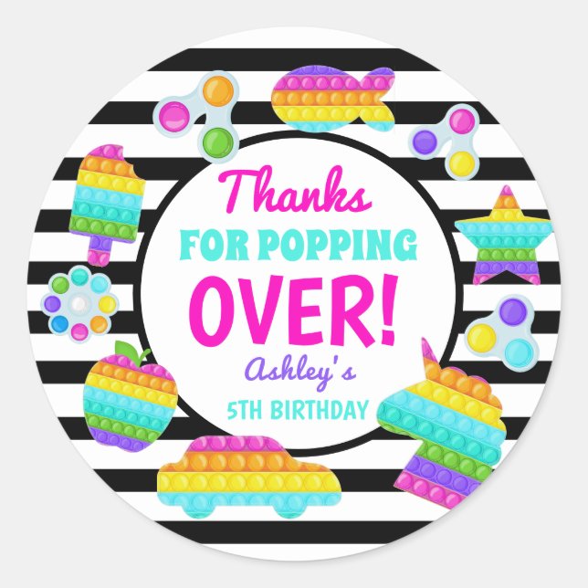 Pop It Anniversaire Sticker, pop sur autocollant (Devant)