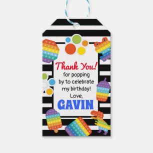 Pop It Birthday Favour Tag, Fidget Favour Favour T Gift Tags