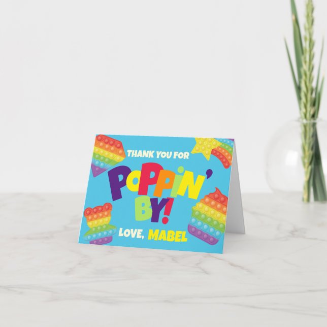 Pop It! Birthday Folded Thank You Card (Front)