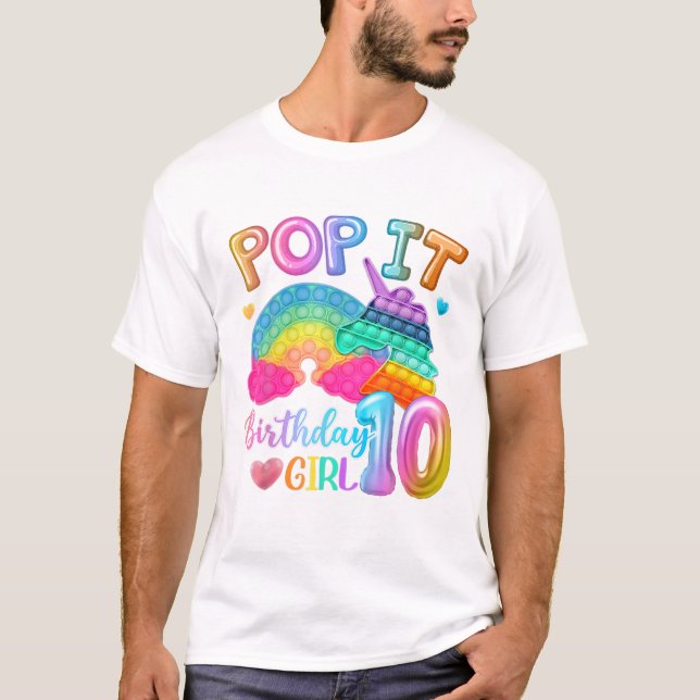Pop It Birthday Girl 10 T-Shirt (Front)