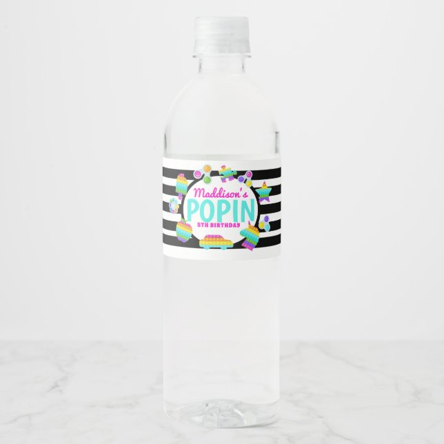 Pop It Birthday Water Label (Front)