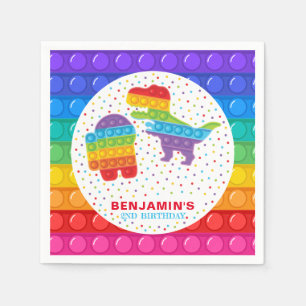 Pop It Boy Birthday Personalized Colourful Napkin
