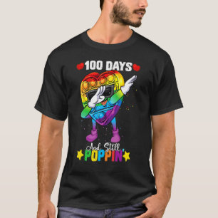 Pop It Dabbing Fidget Toy 100th Day Of School Girl T-Shirt