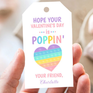 Pop it friend valentine class exchange gift tags