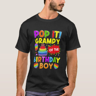 Pop It Grampy Of The Birthday Boy Fidget Kids Fami T-Shirt