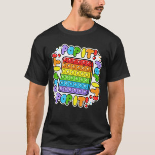 Pop It Heart Funny Pop It Push Game T-Shirt