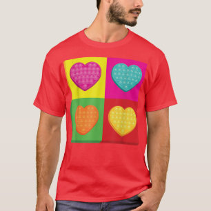 Pop It hearts Girls Boys Fidget Valentine's day lo T-Shirt