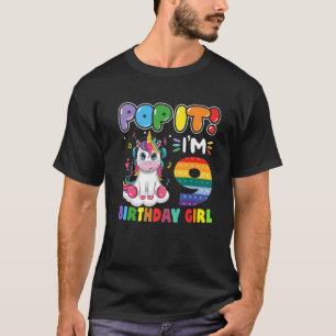 Pop It I Am 9 Birthday Tee For 9Yr Old Girls Unico