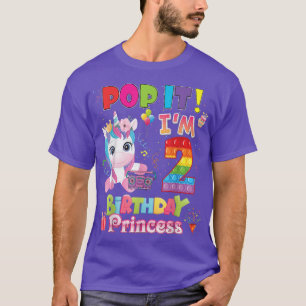 Pop It I'm 2 Years Old 2nd Birthday Fidget Toy Kid T-Shirt