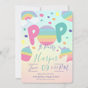 Pop It Kid's Birthday Invitation